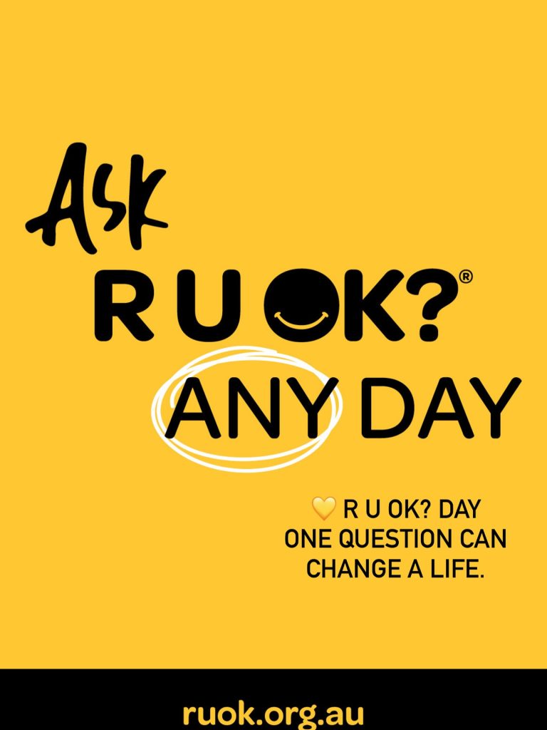 Today is R U OK? Day – a reminder to check in with the people around us. A simple “Are you OK?” can open the door to an important conversation.

It doesn’t have to be today only – we can ask, listen, and support each other any day.

Take a moment to reach out to a friend, a family member, a colleague, or someone in your community. You never know what difference it might make.

💛 ruok.org.au