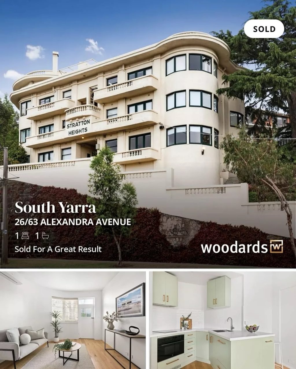 ✨ SOLD | 26/63 Alexandra Avenue, South Yarra ✨
A stunning blend of Art Deco charm and contemporary style, this beautifully renovated ground-floor apartment in the iconic Stratton Heights has officially been snapped up! With leafy treetop views, river glimpses, and access to a breathtaking rooftop terrace - this one was truly special.

Thinking of buying or selling in South Yarra?
📞 Contact Edward Carlile on 0438 800 606 or Cate Vesely on 0401 018 807 at @woodards.southyarra 

#WoodardsSouthYarra  #SouthYarraLiving #ArtDecoCharm