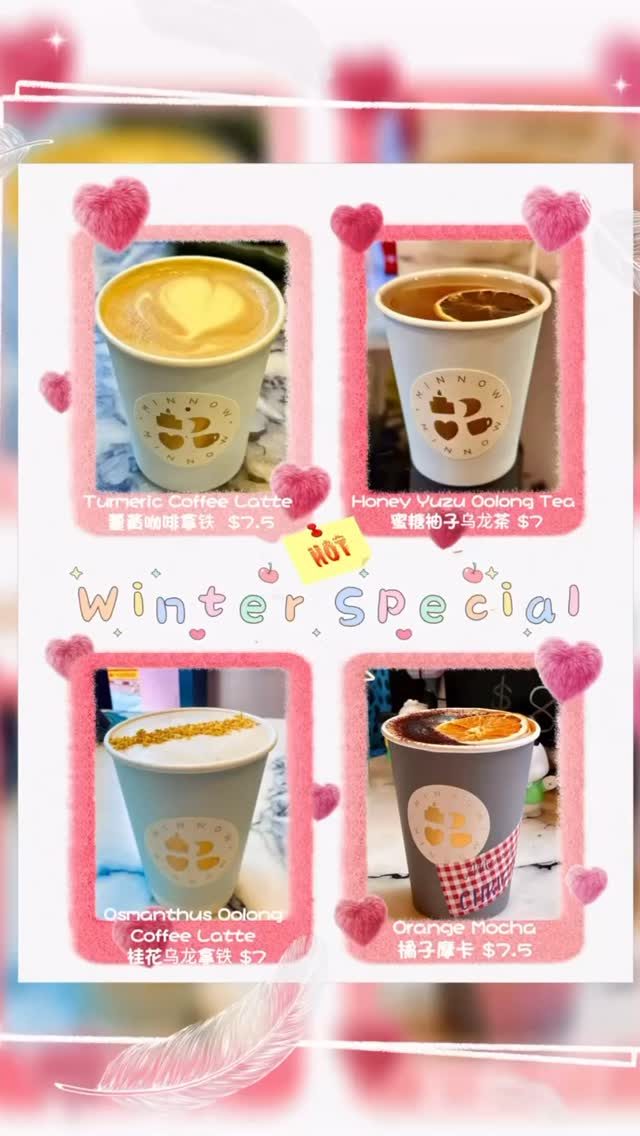 Freezing Winter is here, what’s cosier than enjoying a hot winter beverage at Minnow cafe. Endless options of Fusion Winter Drinks at Minnow to warm you up❤️‍🔥

📍 1 Claremont Street South Yarra

💕Honey Yuzu Oolong Tea 
蜜糖柚子乌龙茶

💕Osmanthus Oolong Coffee Latte 
桂花乌龙拿铁

💕Orange Mocha
橘子摩卡

💕Turmeric Coffee Latte 
薑黃咖啡拿铁

#minnowcafe #specialcoffee #fusiondrinks #winterdrinks☕️ #hotdrinks # #southyarralife #toorakroadsouthyarra #warmyouup #oolongtea #turmericlatte #orangemocha