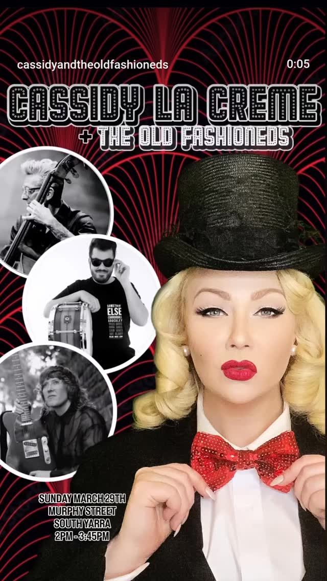 Tomorrow at 2.00pm Jazz on Murphy @cassidyandtheoldfashioneds 🎉