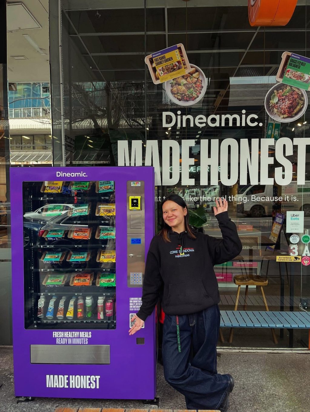 Out the front and ready to go — Dineamic’s new vending machine is now stocked and serving in South Yarra.

Pop by and say hi to Lil, there until 7pm.
