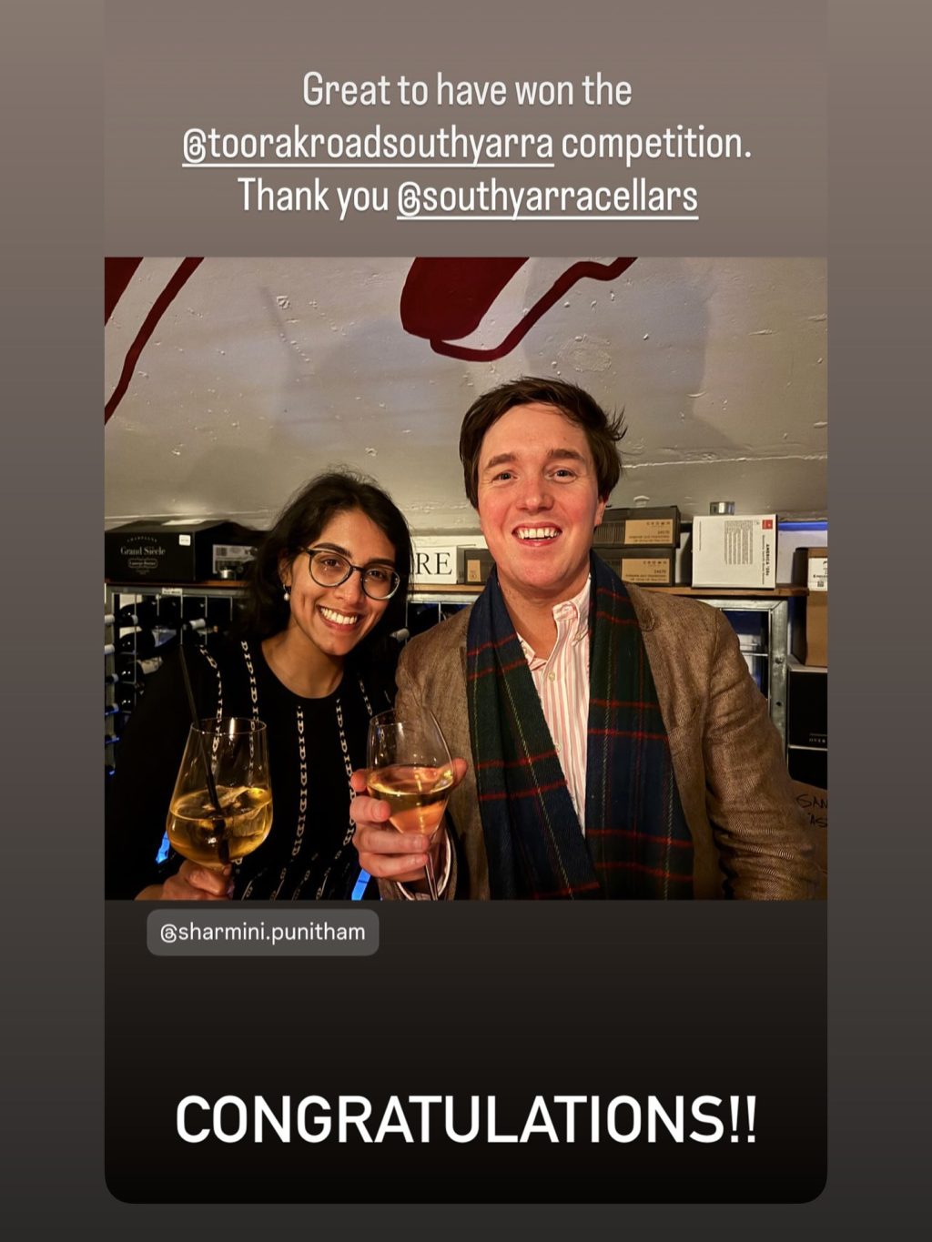 So good to see our @southyarracellars Father's Day winners enjoying their prize! Enjoy 🍷🍷